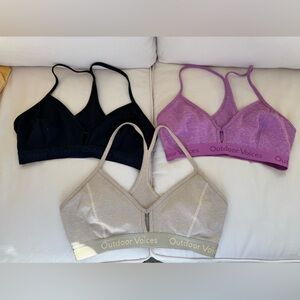 Outdoor Voices Steeplechase Bras (M) 3 pack